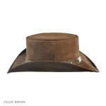 2015 FASHION STYLISH BROWN DJANGO WESTERN LEATHER TOP HAT FOR MENS 